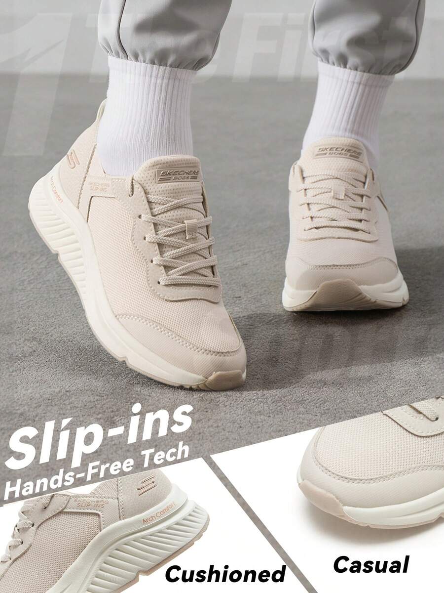 Skechers 休闲套脚鞋，轻便透气女士户外休闲鞋，117627运动鞋，步行鞋，徒步鞋 - 自然色 - 查看 1