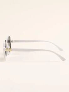 Gafas de montura grande versátiles y casuales para niños - Blanco - Ver 12