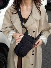 1pc Water Bottle Tote Bag With Phone Pocket, Suitable As Father's Day Gift - Multicolor - View 6