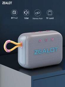 ZEALOT S75 10W Wireless Speaker, Portable Outdoor Heavy Bass, TWS Dual Pairing, Handheld Subwoofer. Charging Cable Compatible With TF Card Slot, Suitable For Smartphone/Tablet/TV/Computer, Outdoor/Indoor/Beach/Party - one-size - View 13