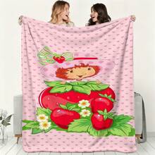 S-Strawberry Pink Shortcake Throw Blanket – Fluffy Plaid Picnic & Camping Blanket, Soft & Cozy Portable Sofa Decor, Downy King Lid Blanket For All-Season Comfort - Photo-2 - 查看 3