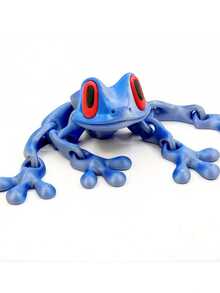 3D立体可动青蛙磁铁，3D打印可动青蛙雕塑，塑料卡通青蛙冰箱贴，适用于冰箱、床头柜、椅子和办公室装饰 - 创意礼物，趣味装饰，仪表盘、冰箱和其他装饰配件 - 均碼 - 查看 13