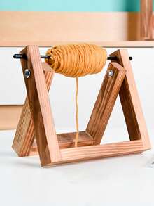Soporte de madera para hilos, soporte de carrete de hilo minimalista de escritorio, enrollador de hilo de madera giratorio, accesorio perfecto para hilar, adecuado para tejer, bordar, manualidades de costura - Multicolor - Ver 3
