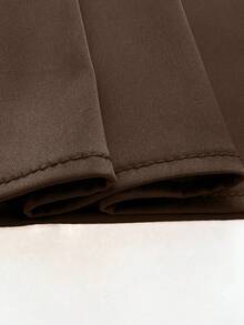 Tween Girls Minimalist Plain Loose Long Sleeve Casual Dress - Coffee - View 8