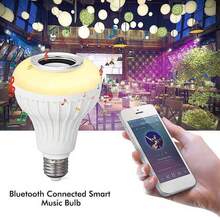 Foco Bocina Bluetooth 12w RGB Bombilla LedInteligente con controlador - luz policromática - Ver 5