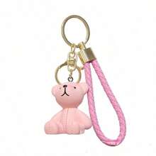 1pc Resin Plush Bear Keychain Pendant Ornament Keyring Creative Accessory - Multicolor - View 3