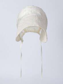 TUTUYA Sombrero de princesa para bebé, gorra de bebé de material suave y transpirable, sombrero de sol con ala ancha bordado en 3D, sombrero pequeño y ligero - Beis - Ver 8