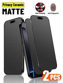 ZYONS 2 件磨砂隐私屏幕保护膜，TPU 软膜保护膜，非钢化玻璃，适合手机壳，全屏防指纹，防水，防刮，防窥视，防眩光，兼容 16E 16 Pro Max 16 Pro 16 Plus 16 15 Pro Max 14 Pro Max 13 Mini 12 11 XS MAX XR 8 8Plus 7 系列 - 2個 - 查看 13