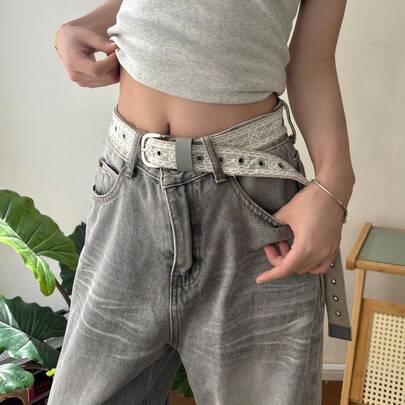 2022 New Lace Design Waist Belt Accessory, Retro American Fashion Niche Matching Jeans Waist Strap, Ins Style