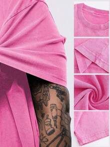 1PCS, Best Selling 2026 Summer Tops For Women Alphabet Pattern WWJD Printed Casual Vacation-Style Loose Multi-Functional T-Shirt, Regular Niche Punk-Style Pink Fitted Crew Neck Short Sleeve Washed T-Shirt, Cotton T-Shirt And Tmaija Ropa De Mujer, Fashionable Daily Top, Fourth Of July Outfits Women, Suitable For Everyday Wear. - Đỏ - Xem 3