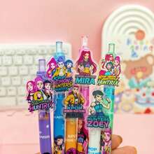 6 bolígrafos de estilo inspirado en K-POP con elementos, perfectos para escribir a diario, coleccionar y regalar a fans - Multicolor - Ver 4