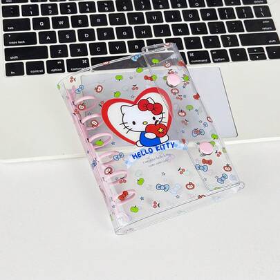 1 Peça Pasta Transparente Portátil A7 com Folhas Soltas, Livro de Adesivos Transparente, Bolsa de Armazenamento de Fotos, Álbum, Planejador de Orçamento, Diário, Caderno, Suprimentos de Escritório