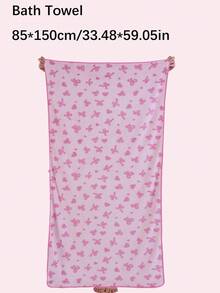 3/2/1件装提花心形蝴蝶结珊瑚绒柔软速干面巾/手巾,适用于浴室、酒店、健身房、旅行、送礼、沙龙、运动、户外、海滩、学校、返校季、旅行配件、家居用品 - 粉色 - 查看 18