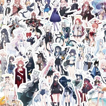 60Pcs Blue Archive Stickers Blue Archive The Animation Graffiti Stickers DIY Laptop Refrigerator Luggage Phone Case Water Cup Decoration Stickers