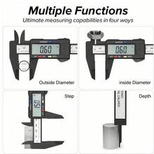 1pc 0 - 6" / 0 - 150mm Digital Caliper Measuring Tool Electronic Micrometer Caliper Electronic Digital Caliper Carbon Fiber Dial Vernier Caliper Gauge Micrometer Measuring Tool Digital Ruler - 黑色 - 查看 3