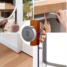 2-Roll Plastic Door And Window Sealing Strip - Noise-Proof, Windproof, Dustproof, And Waterproof Tape, 78.74x0.59 Inch High-Quality Door And Window Sealing Strip, Easy To Cut, No Tools Required, Durable Polystyrene Material, Used For Heat Insulation And Noise Reduction, Suitable For Home Decor, Living Room, Bedroom, Bathroom, And Kitchen. - Black - View 4