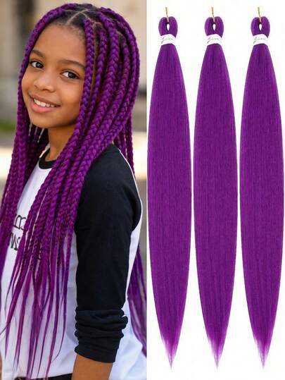 24-Inch Large Size Braided Wig, Suitable For Female Role Play, Fashion Synthetic Deep Purple Wig, Crochet Braided Hair Extensions, Practical And Flexible, Heat Resistant Braided Hair Extensions, Suitable For Halloween, Christmas, New Year, Carnival, Music Festivals And Other Occasions.