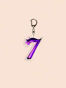 1pc Acrylic Keychain, V Layover Boy With L UV Seven A-Share, St Black Swan, K-Pop Number 7 Album Seven Bagcharm; Best Choice For Fans; Creative K-Pop Lover Campus Cartoon Christmas Gift - Multicolor - View 7