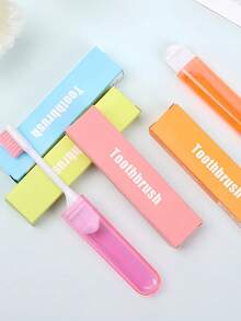 可折叠旅行牙刷套装，带收纳盒，中等硬度尼龙刷毛，无异味，男女通用，手动牙刷套装，便携，适合旅行、露营、学校和居家使用，设计紧凑，旅行必备，度假必备，含牙刷架和牙刷套。 - 彩色 - 查看 8