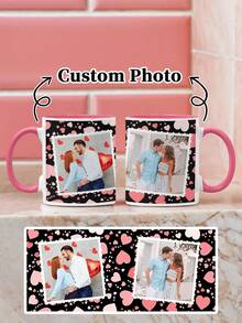 1pc 11Oz Custom Valentine's Day Mugs, Couple's Water Cups And Coffee Cups, Customized With Names And Hearts, Romantic Couple's Mugs, Customized Drink Cups, Customized Couple's Coffee Cups, Family Creative Gifts, Special Valentine's Day Love Gifts For Couples - Style 7 - View 11