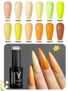 YOKEFELLOW Yellow Orange Gel Nail Polish Set, Spring Summer Vibes Nails Long-Lasting & Highly Pigmented Nail Acrylic Polish Set Soak Off UV/LED For Women Girls Nail Art Salon DIY And As A Gift - Nhiều màu - Xem 2