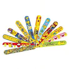 36/24pcs Pokemon Cartoon Clapping Bracelets, 12 Unique Designs, Fun Party Favors And Holiday Decorations, Suitable For Birthday Parties, Events And Celebrations, Colorful Clapping Bracelets With Adorable Pokemon Patterns, Fit For All Ages, Ideal As Fun Gifts, Party Favor Bag Fillers, Party Favors, Animal Theme Clapping Bracelets, Novelty Items, Carnival Toys - Multicolor - View 6