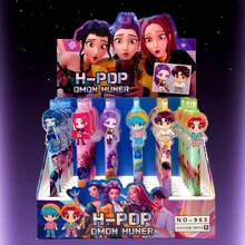 5pcs K-Pop Demon Hunt Girl Group Acrylic Signature Pen Click Neutral Pen Student Kpop Stationery[Random Shipment] - Multicolor - View 5