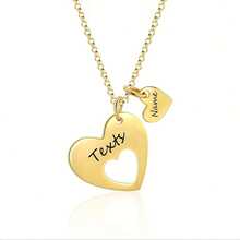 1pc Personalized Family Name Heart Necklace, Women's Mother's Gift, Customizable 1-10 Heart Shapes With Family Names Jewelry Gift, Suitable For Mother's Day, Valentine's Day, Graduation, Family Day, Wedding - Multicolor - View 2