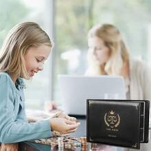 312 Pockets Thick PVC Coin Collection Album, Large Capacity Coin Storage Photo Album - Black - View 2