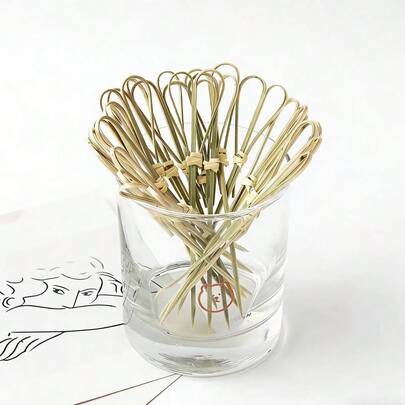 100pcs/Pack 9cm/3.54in, 12cm/4.72in, 15cm/5.9in Lollipop Bamboo Skewers, Suitable For Valentine's Day Baking Cakes And Fruit Tasting, Also Applicable For Holiday And Party Decoration