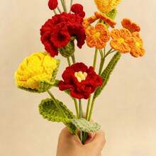 Bó hoa cẩm chướng (1 bó), bó hoa nhân tạo đan thủ công, quà tặng cho Ngày Valentine, Ngày của Mẹ, bó hoa may mắn. - Nhiều màu - Xem 2