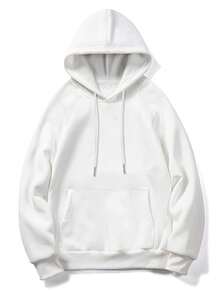 Men's Casual Versatile Minimalist Cartoon Tom And Jerry Element Printed Hoodie Sweatshirt, Autumn/Winter - White - View 2