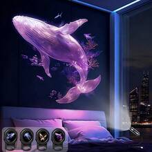 Creative Dreamy Pattern USB Projector Lamp, Portable Transparent LED Mood Night Light With Built-In Whale, Butterfly, Jellyfish And Starfish Projection Functions, Suitable For Various Surfaces: Walls, Floors, Ceilings, Etc., Birthday Gift - Black - View 10