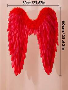 1件天使羽毛翅膀，圣诞派对用品，成人及儿童舞台表演服装配饰，复活节天使翅膀道具，万圣节服装羽毛翅膀，儿童及成人摄影道具，仙女翅膀服装配饰，戏剧道具，主题派对，节日派对用品，圣诞派对用品 - 彩色 - 查看 11
