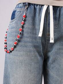 1pc Personalized Beaded Dice & 8 Ball Pocket Chain, Unisex Waist Chain/Pant Chain/Bag Chain, Unique Gift For Birthday, Valentine's Day, St. Patrick's Day - Multicolor - View 3