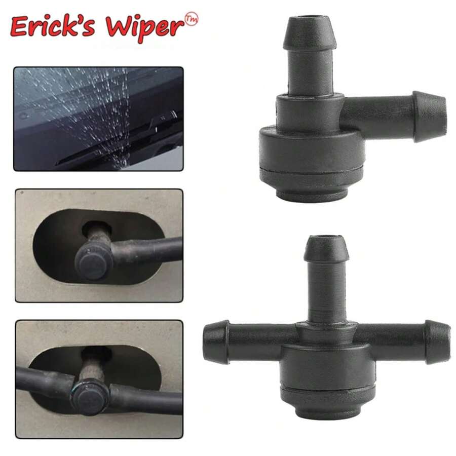 Limpiaparabrisas de Erick, 2 uds., conector para limpiaparabrisas, válvula de retención de manguera para C30 C70 S40 S60 S70 S80 V50 V70 XC60 XC70 XC90 2/3 vías 9IZA - 1 - Ver 1