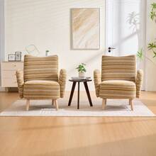 Living Room Chairs - Mustard Yellow + Boucle - View 9