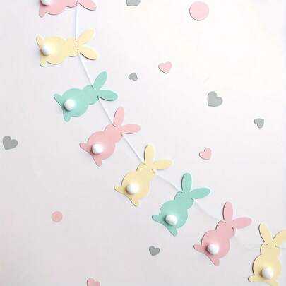 2D Flat, 1pc Easter Bunny & Chicks Welcome Sign - Artificial Spring Door Hanging Decoration With Cute & Egg Motifs, Pastel Indoor/Outdoor Easter Party Decor, 2D Flat For Door Wall Party Signage For Spring Celebrations, 2D Flat