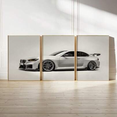3pcs Set Automotive Poster Art, Sports Car Canvas Wall Art Prints, Boys Room Posters, Gift For Car Enthusiasts, Garage Room Aesthetics, Supercar Decorative Art, Home Decor, Room Aesthetics, Posters, Ideal Gift