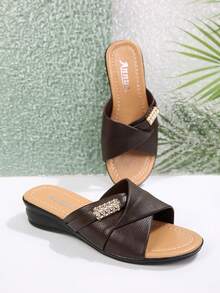 Women Slides - Brown - View 2