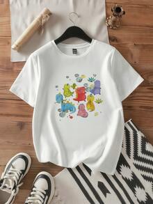 Dinosaur Print T-Shirt Cute ABDL AbDL Ageplay T-Sh - White 3 - View 2