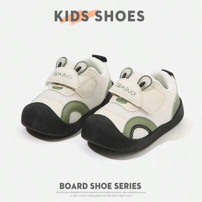 1 Pair Toddler Casual Sneakers, Colorblock Mesh & Synthetic Leather Upper, Round Toe, Hook & Loop Closure, Flat Sole, Suitable For Daily Wear, Leisure And Play [Choose Size Based On Actual Foot Length (Cm)]