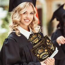 毕业现金礼盒，惊喜存钱罐，透明袋礼品，适合儿童和成人，内含50个透明袋 - 以趣味的方式给您的亲人送上现金礼物 - 黑色 - 查看 11