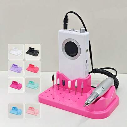 Multi-Compartment Nail Drill Bit Storage Box - Plastic Nail Art Organizer Box With Multiple Compartments, Suitable For Electric Nail Drill Bits, Portable Nail Tool Storage Box For Home And Salon Use, Fashionable Beauty Accessory, Tool Organizer