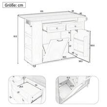 Mobile Storage Islands - White+Natural + MDF-2 - View 4