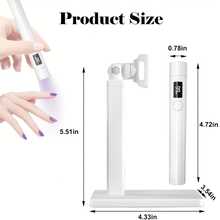 2-In-1 LED Nail Lamp With Stand, 360° Rotatable Design, USB Rechargeable With Battery Level Display, Gel Curing Dryer For Home & Salon Use - Multicolor - View 3