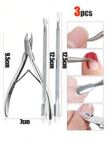 8/6/5/4/3/2/1 Piece Stainless Steel Nail Clipper Nail Cutter Nail Care Tool Set, Nail Trimmer, Cuticle Remover, Pedicure Kit - Silver - View 10