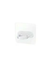 6 piezas de ganchos adhesivos con forma de anillo, soportes para barras de cortina montados en la pared, sin necesidad de perforar, adecuados para colgar gel de ducha, estantes de almacenamiento de cocina y baño - transparente - Ver 9