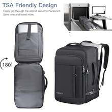 55L Carry On Backpack, Extra Large Travel Backpack For Men & Women, Expandable 60L Big Capacity Bag For Airplanes, Travel Gifts For Men Women, Fits 18.4 Inch Laptop, Luggage Suitcase Daypack, Black - 黑色 - 查看 5