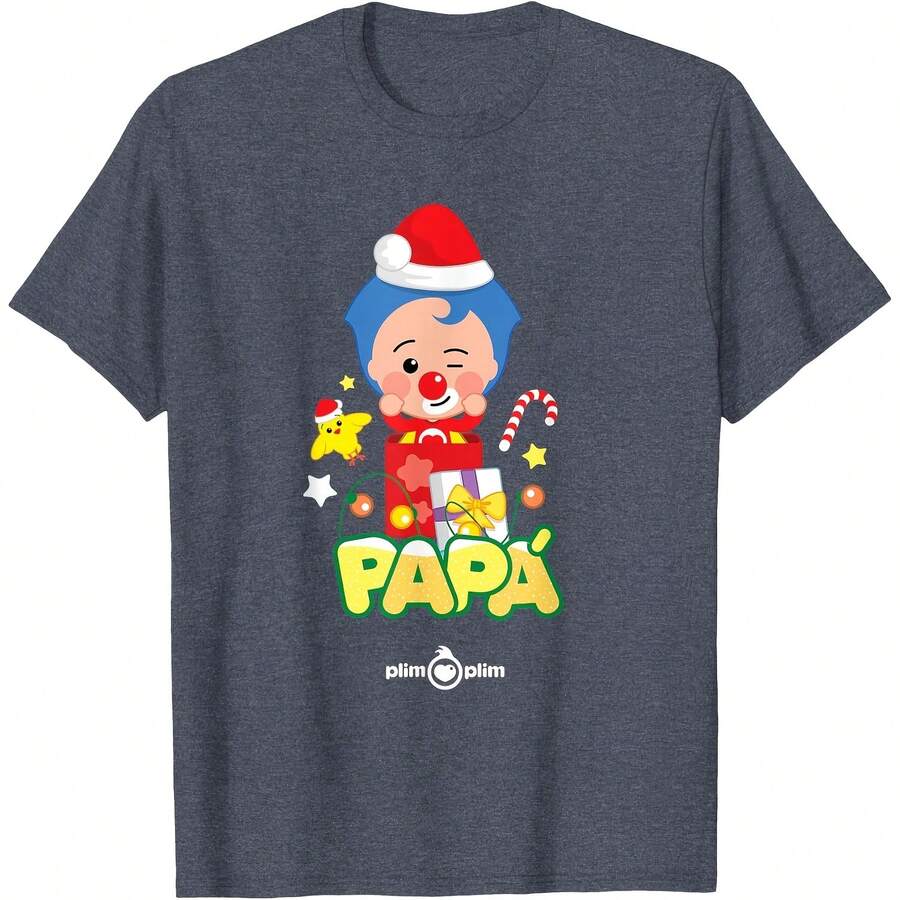 Plim Plim El Héroe de la Bondad - Edición Navideña Camiseta de todas las temporadas, 220g de algodón puro con impresión de un solo lado, cuello redondo, manga corta, camiseta unisex, capa base - Color 5 - Ver 1